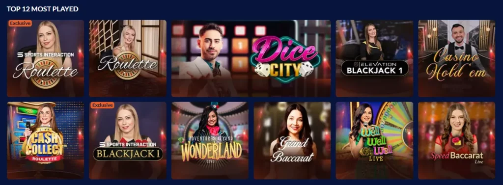sports interaction live dealer