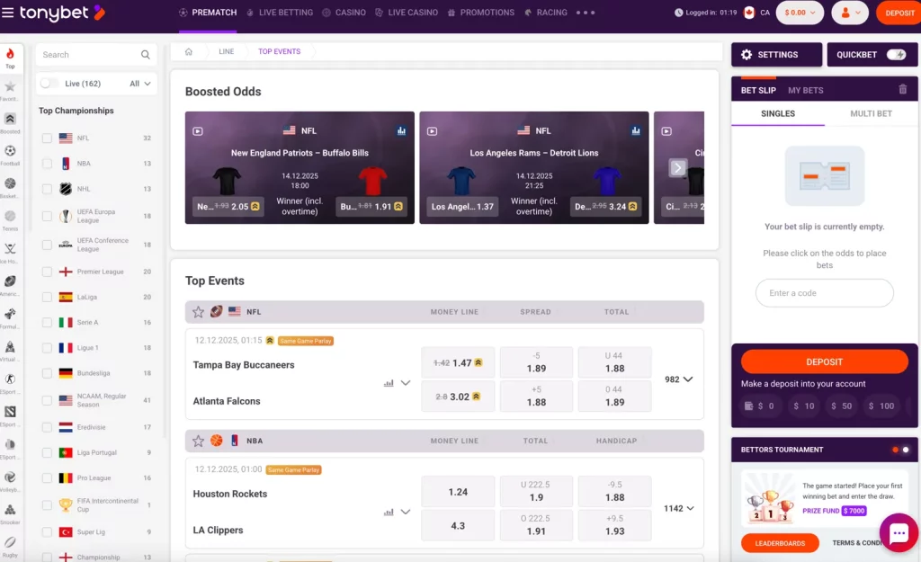sportsbook tonybet
