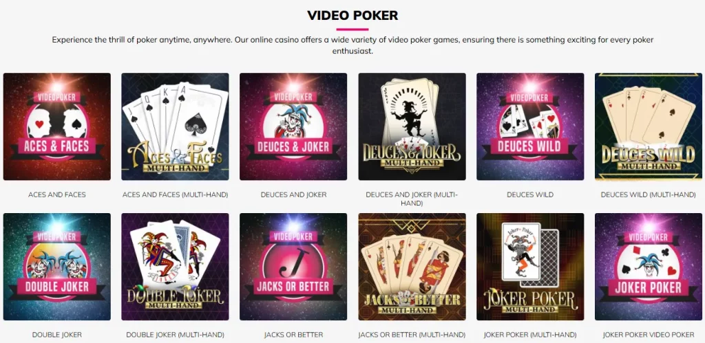 slotsandcasino video poker