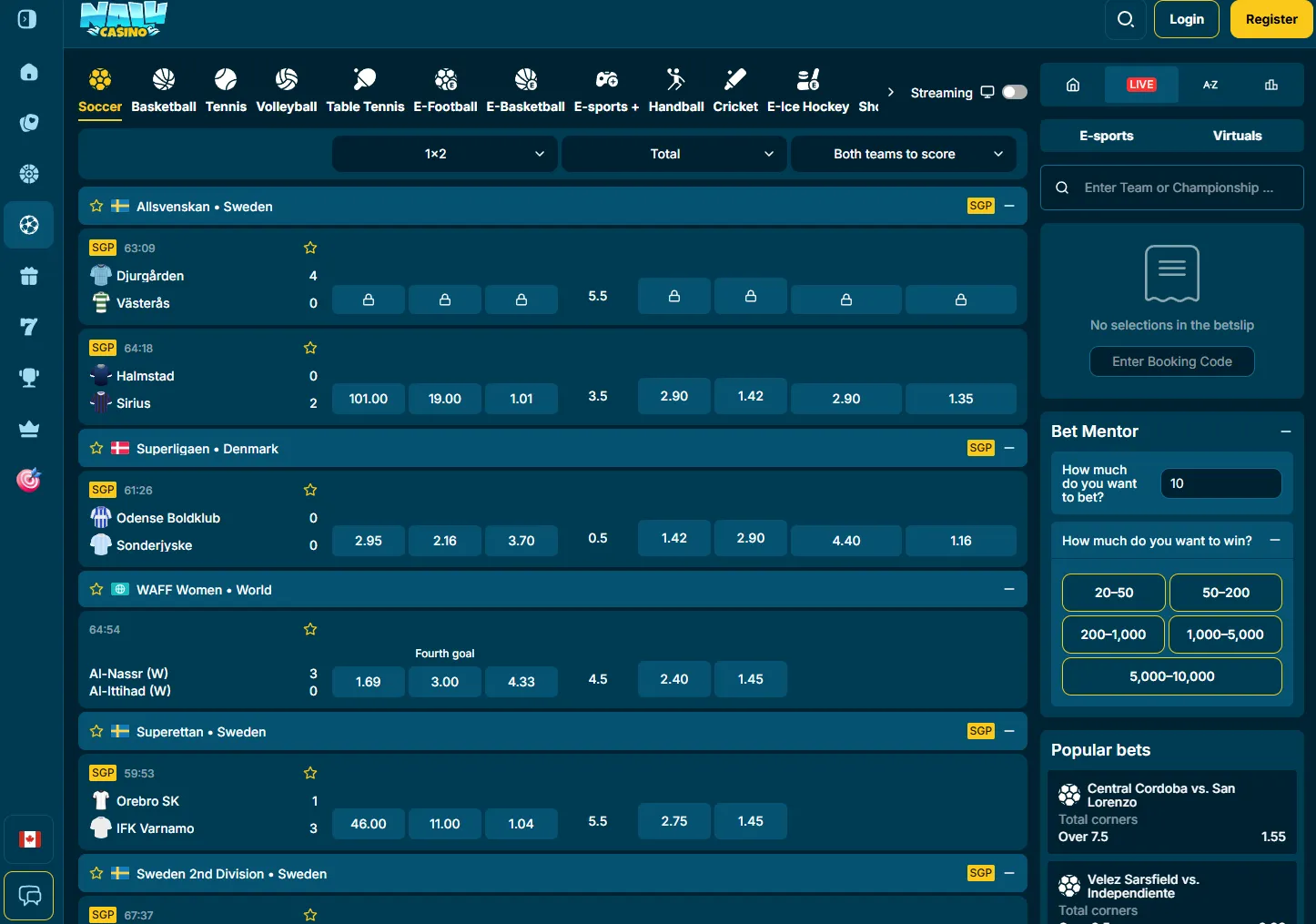 nalu casino live betting 3