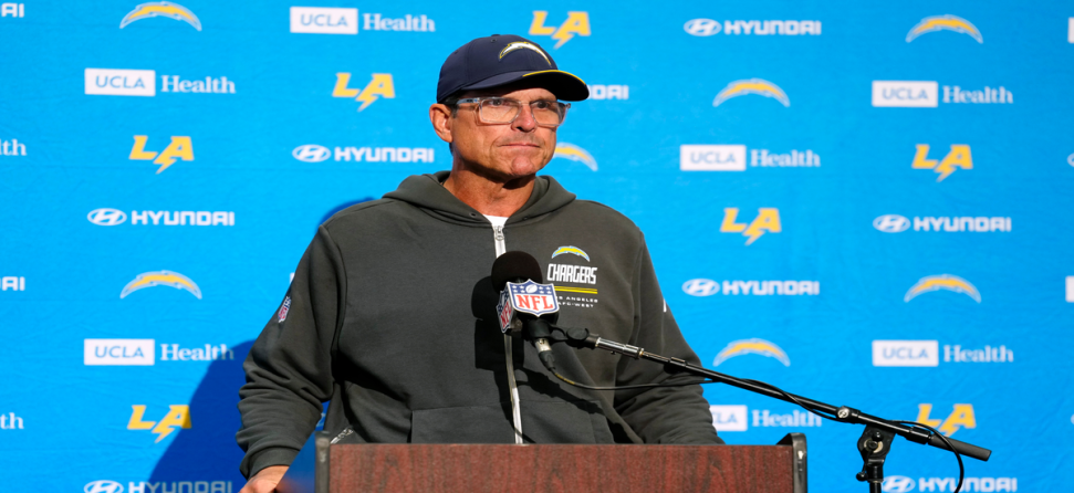 Jim Harbaugh at press conference