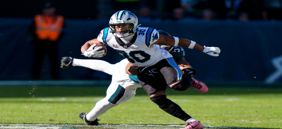 Chuba Hubbard running the ball