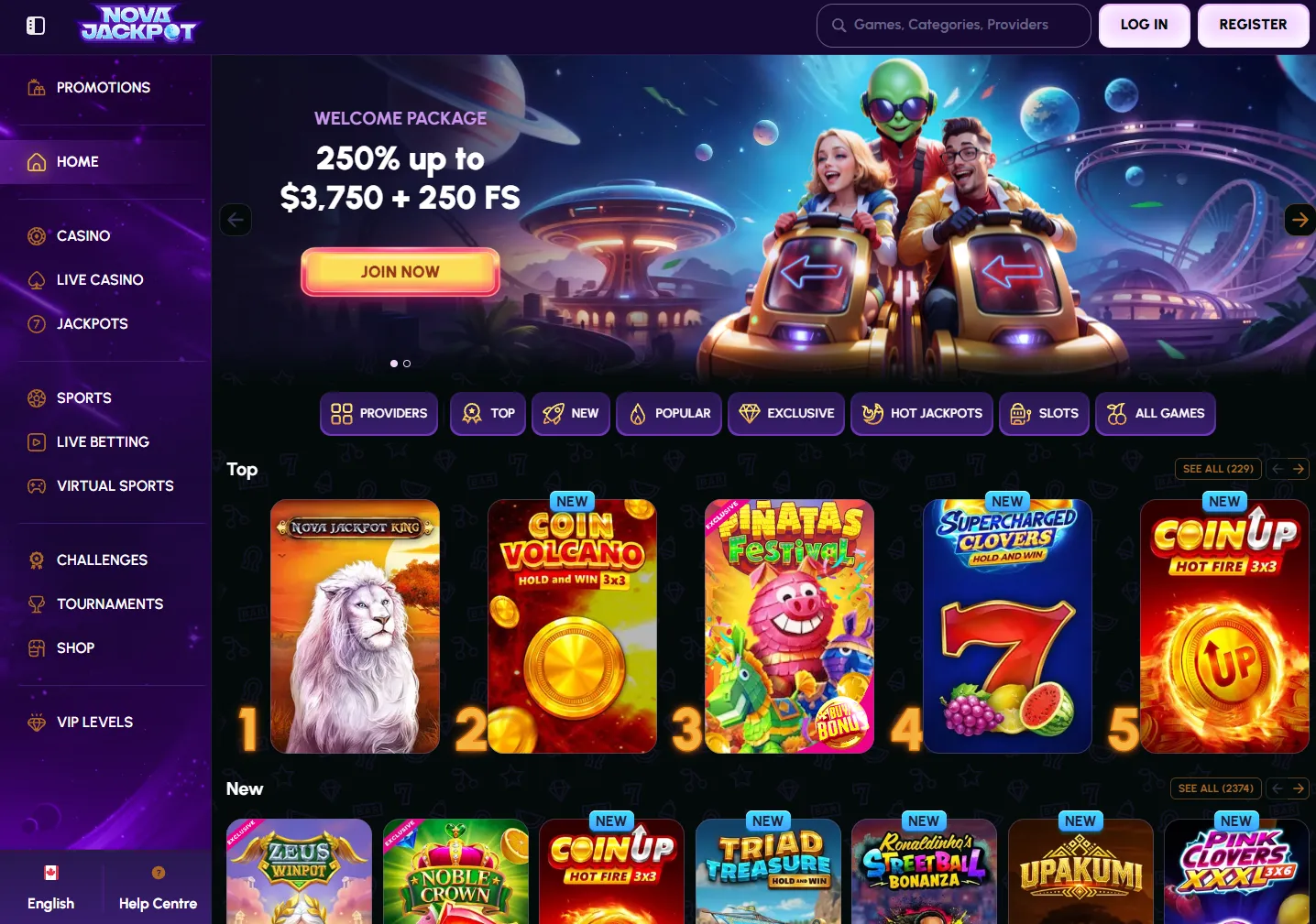nova jackpot homepage 1